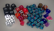Dice - 54 Various Sizes Colors Variety