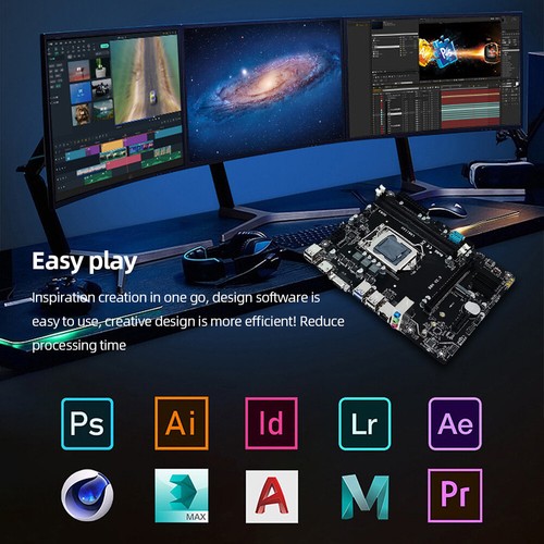 H81 Computer Motherboard 16GB Memory 1600Hz Gaming PC Mainboard NVME M.2 LGA1150 - Bild 4 von 11