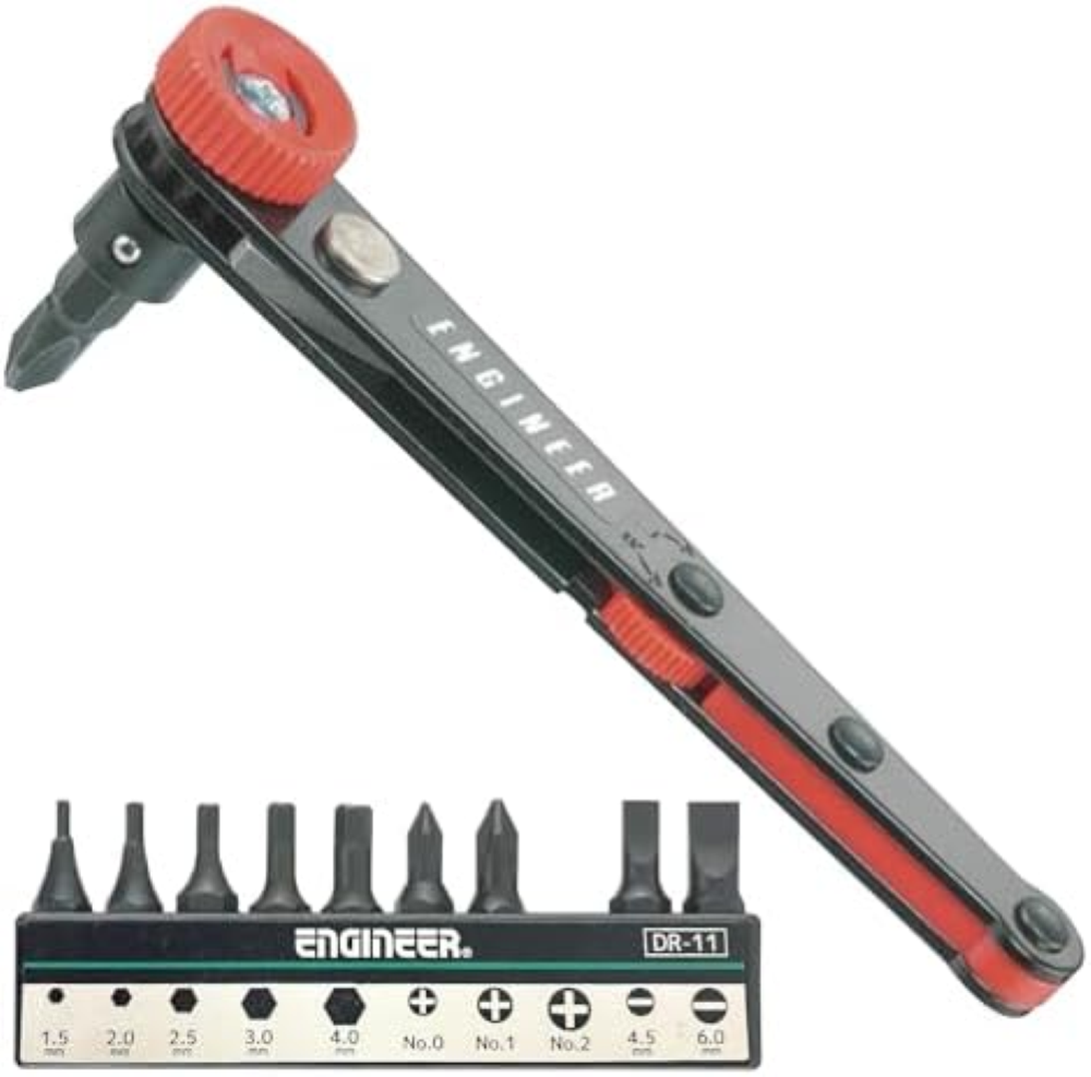 compact 90 degree right angled ratchet screwdriver inc. assorted bits ...ideal f