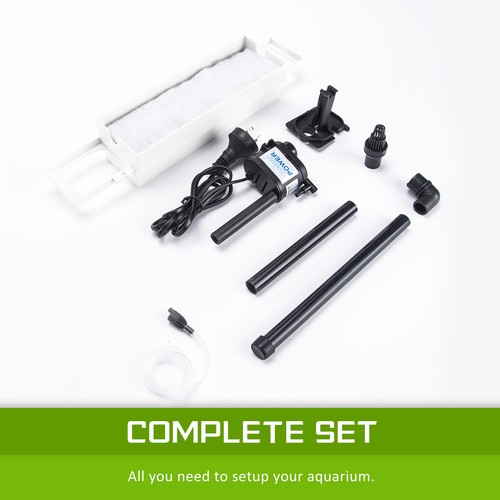 Aquarium Fish Tank Curved Glass RGB LED Light Complete Set Filter Pump 30L - Picture 10 of 11