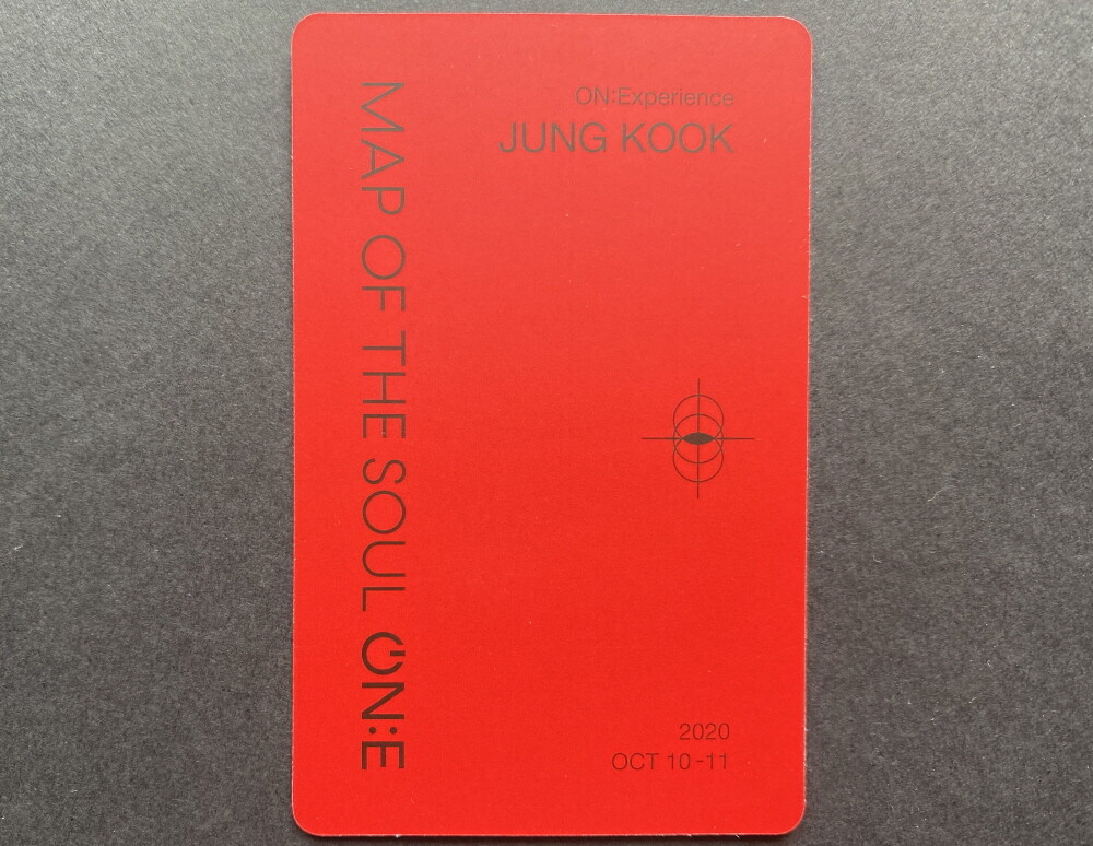 BTS-MAP OF THE SOUL ON:E BLU RAY OFFICIAL PHOTO CARD