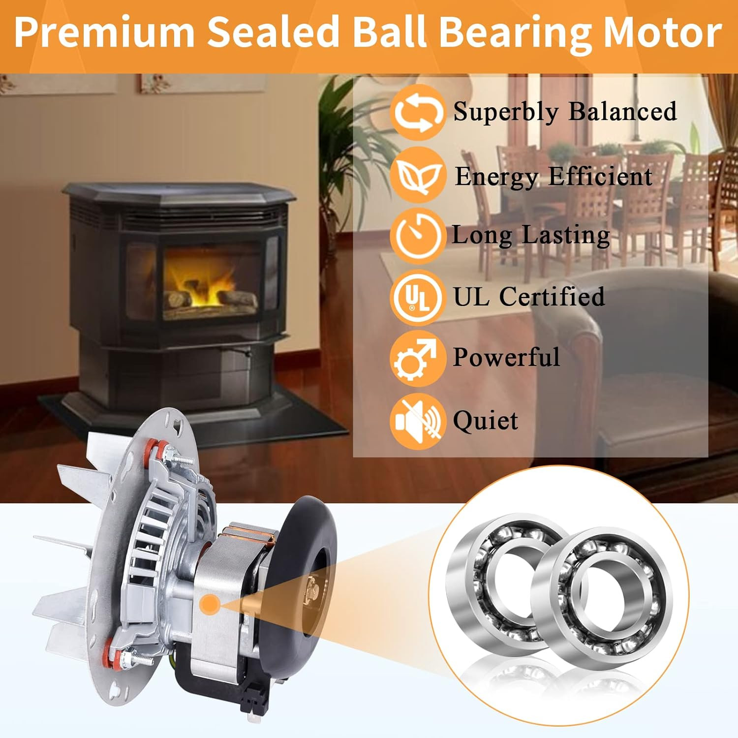 812-3381 Combustion Blower Motor for Quadra-Fire Classic Bay 1200, Exhaust Blowe