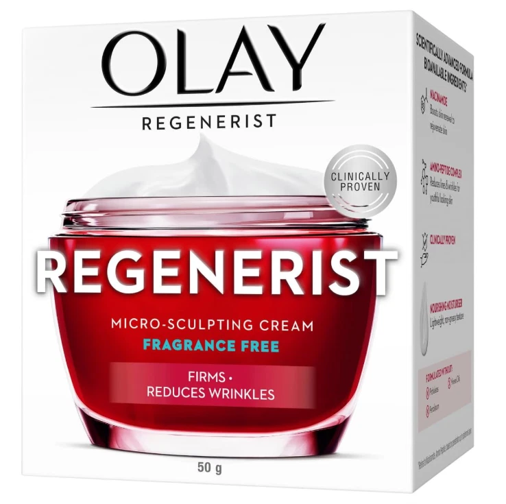 Olay Regenerist Micro-sculpting Fragrance Free Cream Moisturiser 50g day - image 2 of 4