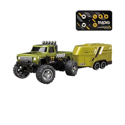 Mini RC Monster Truck USBC Rechargeable Underflow with Trailer,1:64 Scale Alloy - Picture 19 of 21