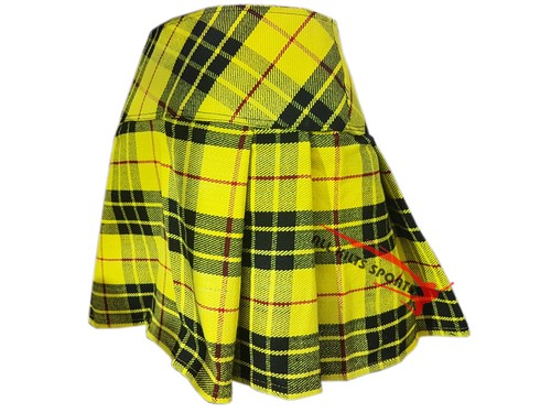 Ladies Womens Tartan Pleated Billie Kilt Skirt Leather Buckled Straps  - Picture 29 of 34