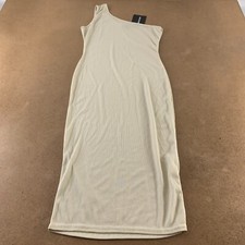 Pretty Little Thing Women's Size 6 Sage Green Ribbed One Shoulder Midi Dress NWT