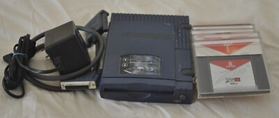 Vintage External Iomega Zip Drive Parallel Port +cables+ five used 100M-disks