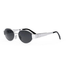 Celine CL40235U 16A Triomphe Metal Sunglasses Silver Frame Grey Lens Authentic