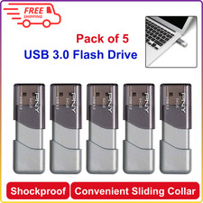 PNY 64GB Turbo Attach  3 USB 3.0 Flash Drive, Silver Pack of 5 , Shockproof