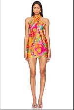 NEW Show Me Your Mumu Jasmine Tie Mini Dress Miss Malibu Multi Size Large