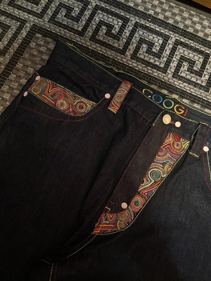 Vintage COOGI Embroidered Denim Jeans Baggy Y2K Hip‑Hop Size 40x34 - Image 2 of 4