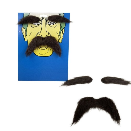 Mustaches and Eyebrows Cosplay Costume Accessories for Men Women Halloween - Picture 4 of 8