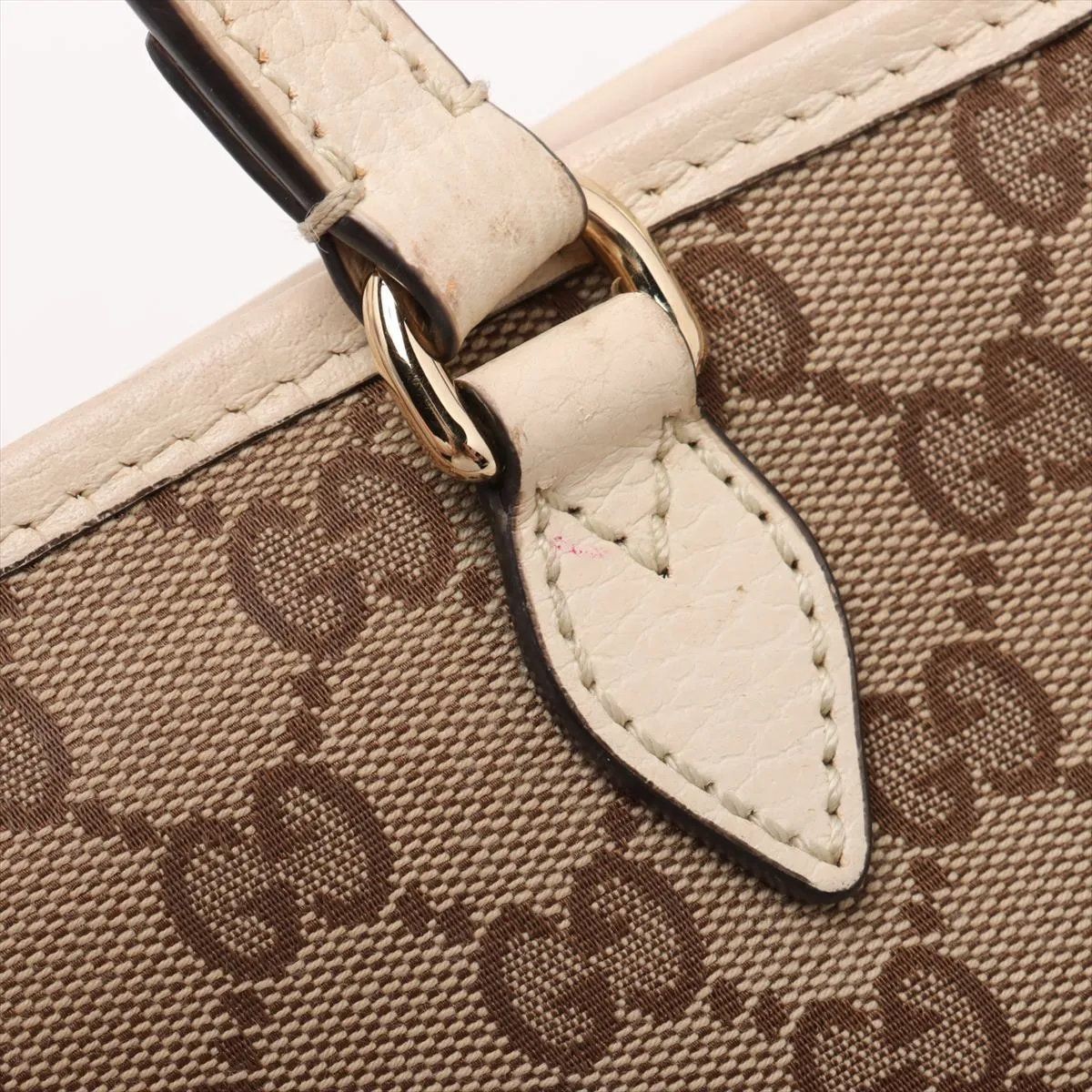 GUCCI GG Canvas 2WAY Shoulder Bag Beige Leather 449241 Crossbody Italy Ladies thumbnail 17