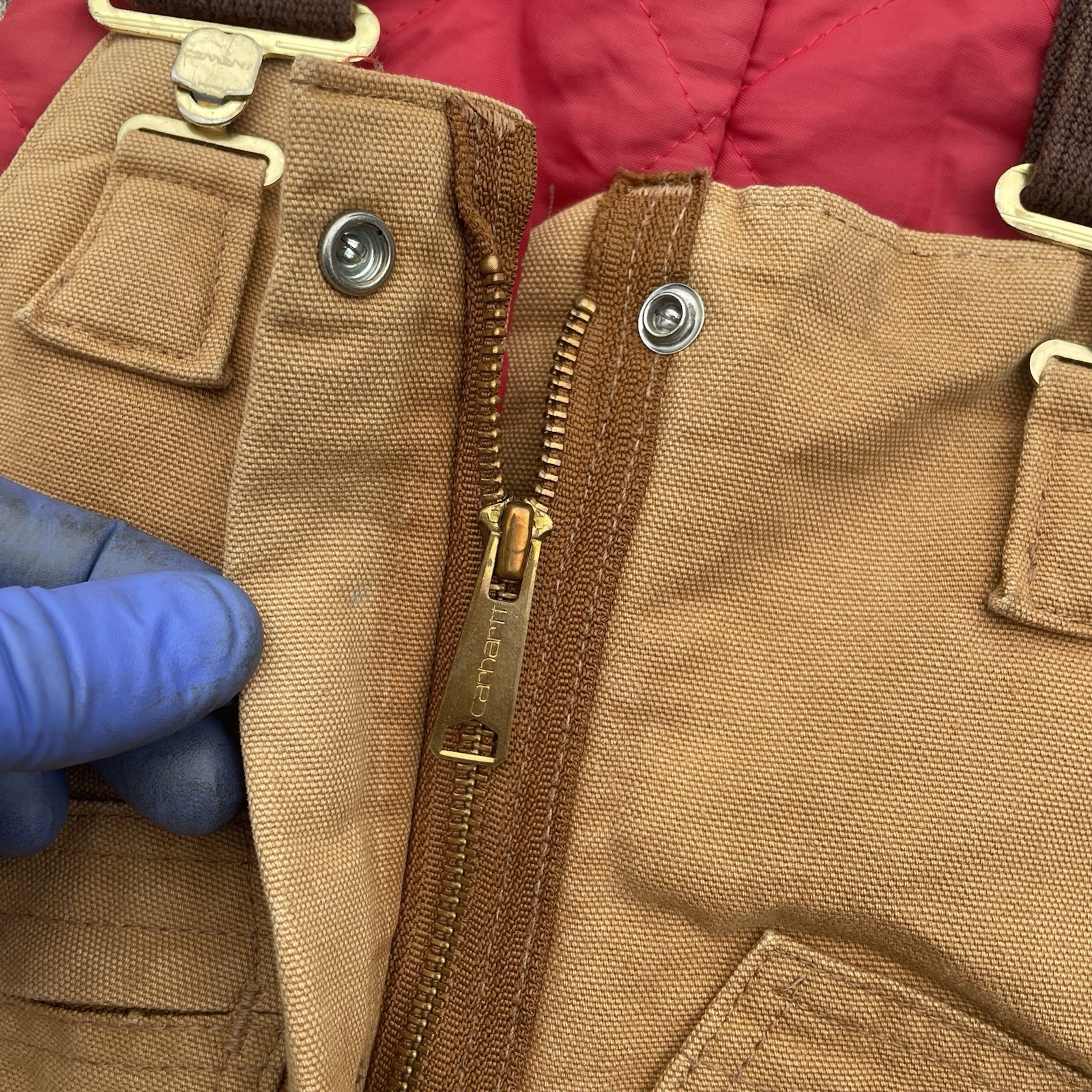 Carhartt Insulated Duck Bib Overalls Women's 18 Regular Brown Quilt Lined BQW006 thumbnail 5