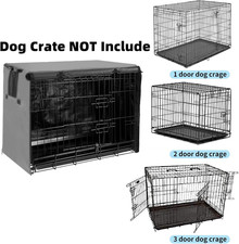 Dog Crate Cover 48 inch, Large Dog Kennel Cover for Cages with1 2 3 Doors, Water