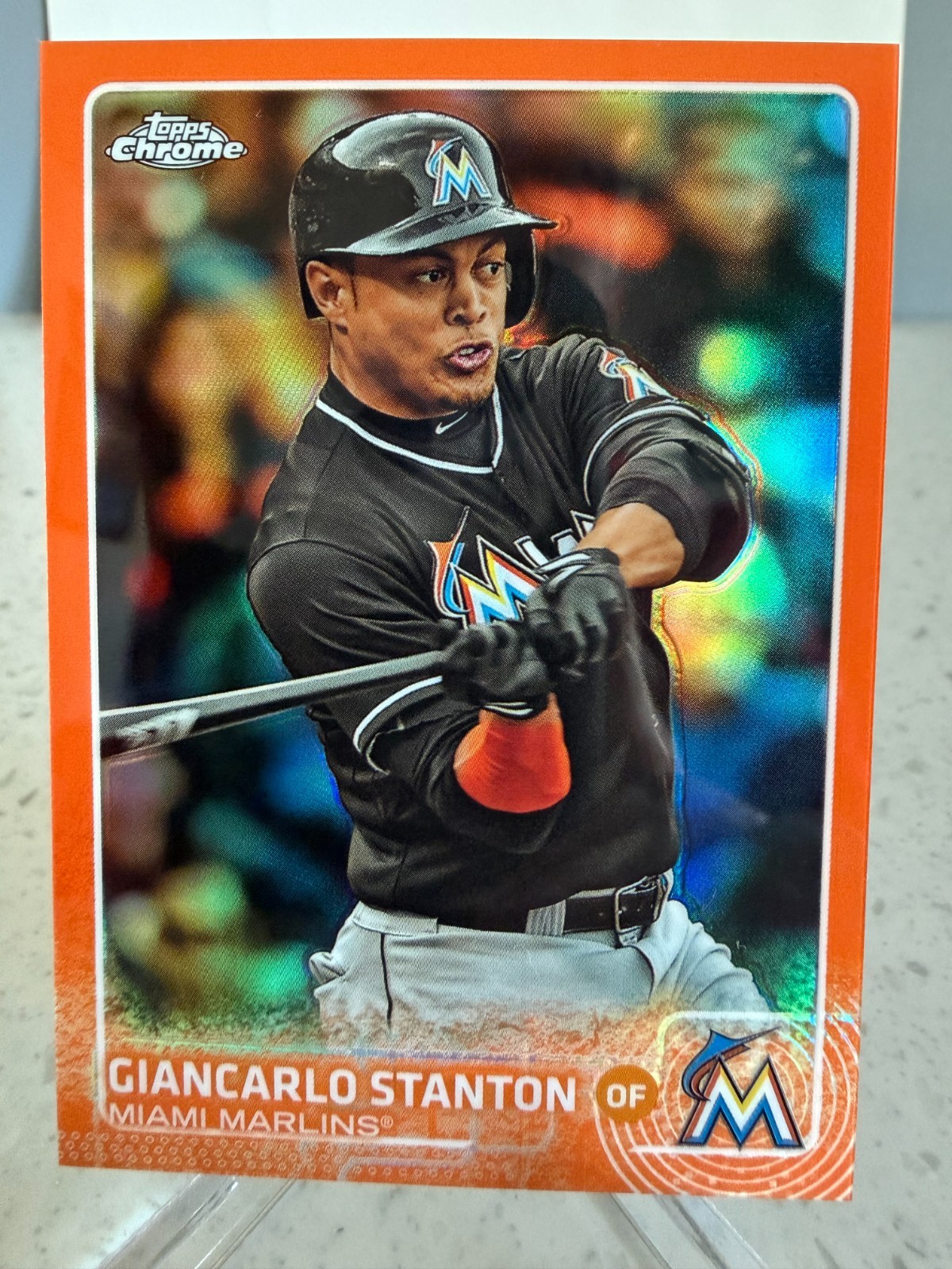 2015 Topps Chrome 'Orange Refractor' Giancarlo Stanton #65 serial'd15/25