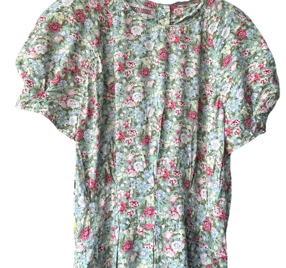 Vestido midi vintage Maggy London para mujer talla 16 floral años 90 cottagecore femenino Foto 2 de 4