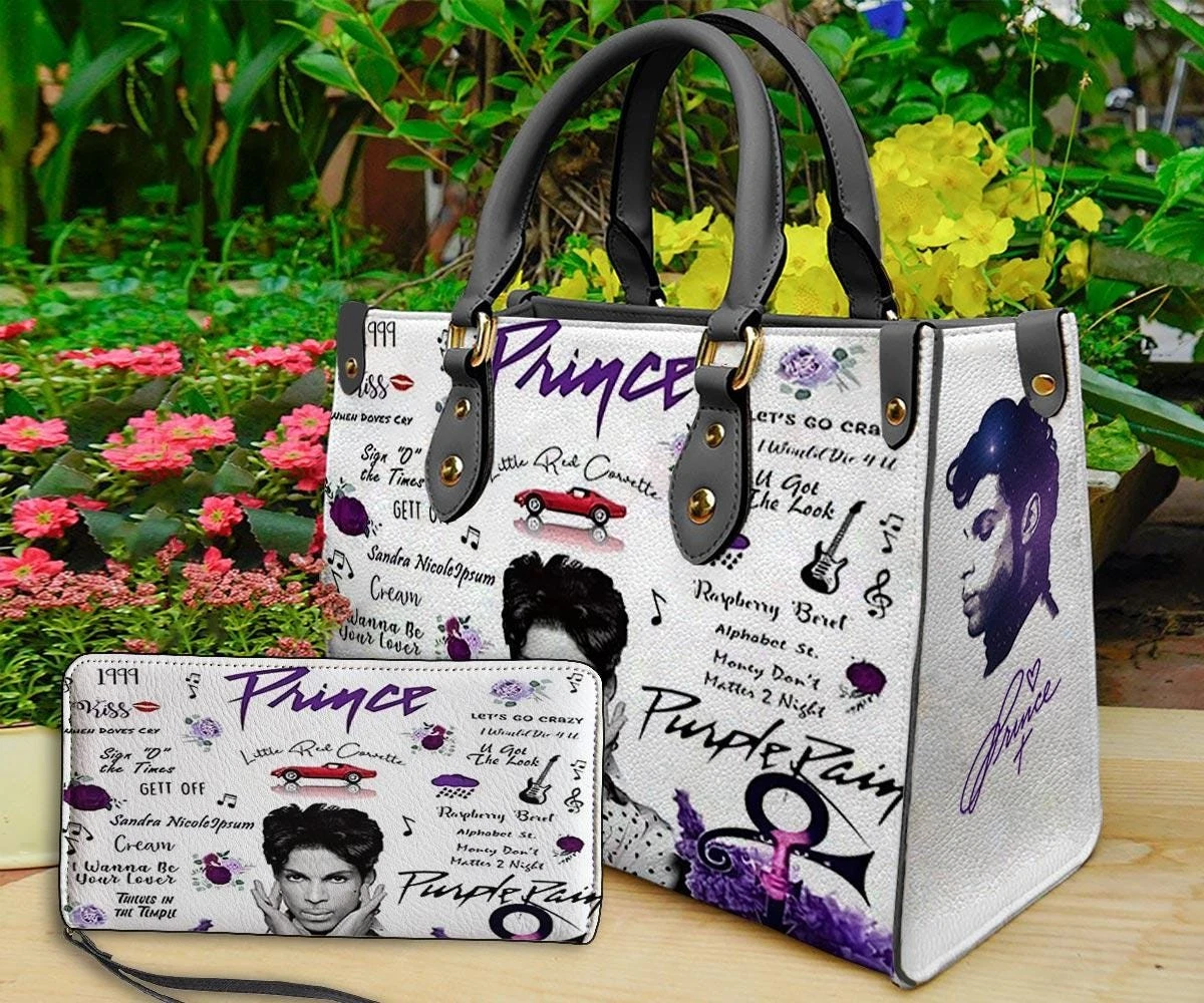 Prince Pur Rain Leather Handbag, Prince Purple Woman Handbag - Wallet Not Included