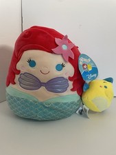 Squishmallows Disney The Little Mermaid Ariel  Flounder 10  Stuffed Plush W Tag