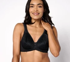 Breezies Women's Bra Sz 40C Wild Rose Seamless Underwire Support Black A679226