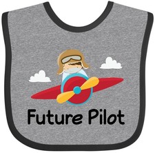 Inktastic Future Pilot Airplane Baby Bib Boys Occupation Job Childs Shower Lover