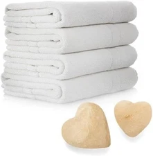 Serenelife Salt Massage Stones w/ Massage Towel for Extra Soft and Ultra-Absorbe