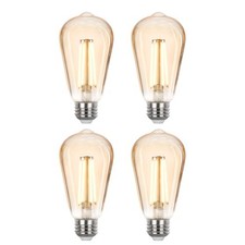Vintage LED Edison Bulbs 40 watt Equivalent, 4 Pack Amber 2700k Soft White
