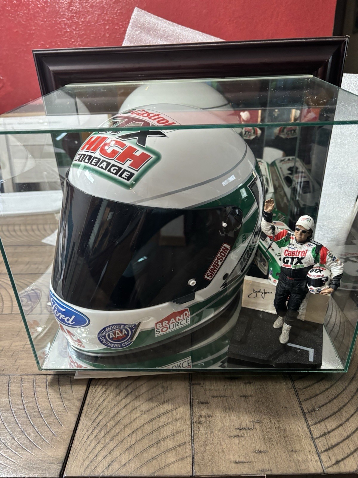 Castrol Simpson John Force NHRA Racing Helmet, Action Figure, Diecast Car