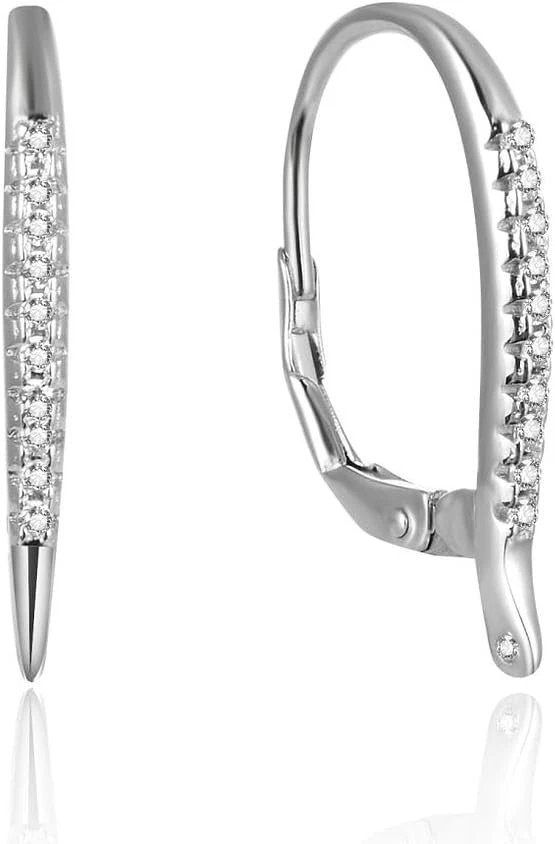 5 Pairs 925 Sterling Silver Leverback Earring Hooks with 10 CZ for DIY Elegance - Image 3 of 4