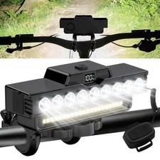 Rechargeable LED Bicycle Headlight USB Fast Charge 130dB Horn IP44 Waterproof US