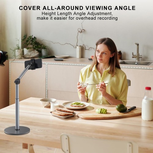 Heavy Duty Phone Stand for Video Recording, Overhead Phone Mount, Extendable ... - Picture 6 of 6