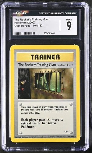 The Rocket's Training Gym 104/132 Gym Heroes Pokemon CGC 9 Mint