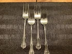 4 Pc. Reed & Barton 925 Sterling Silver Rose Cascade Salad Fork, 6 3/4"
