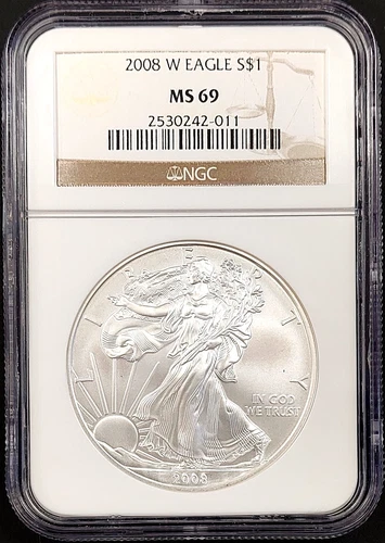 2008 W Silver Eagle certified MS 69 by NGC! NO RESERVE!