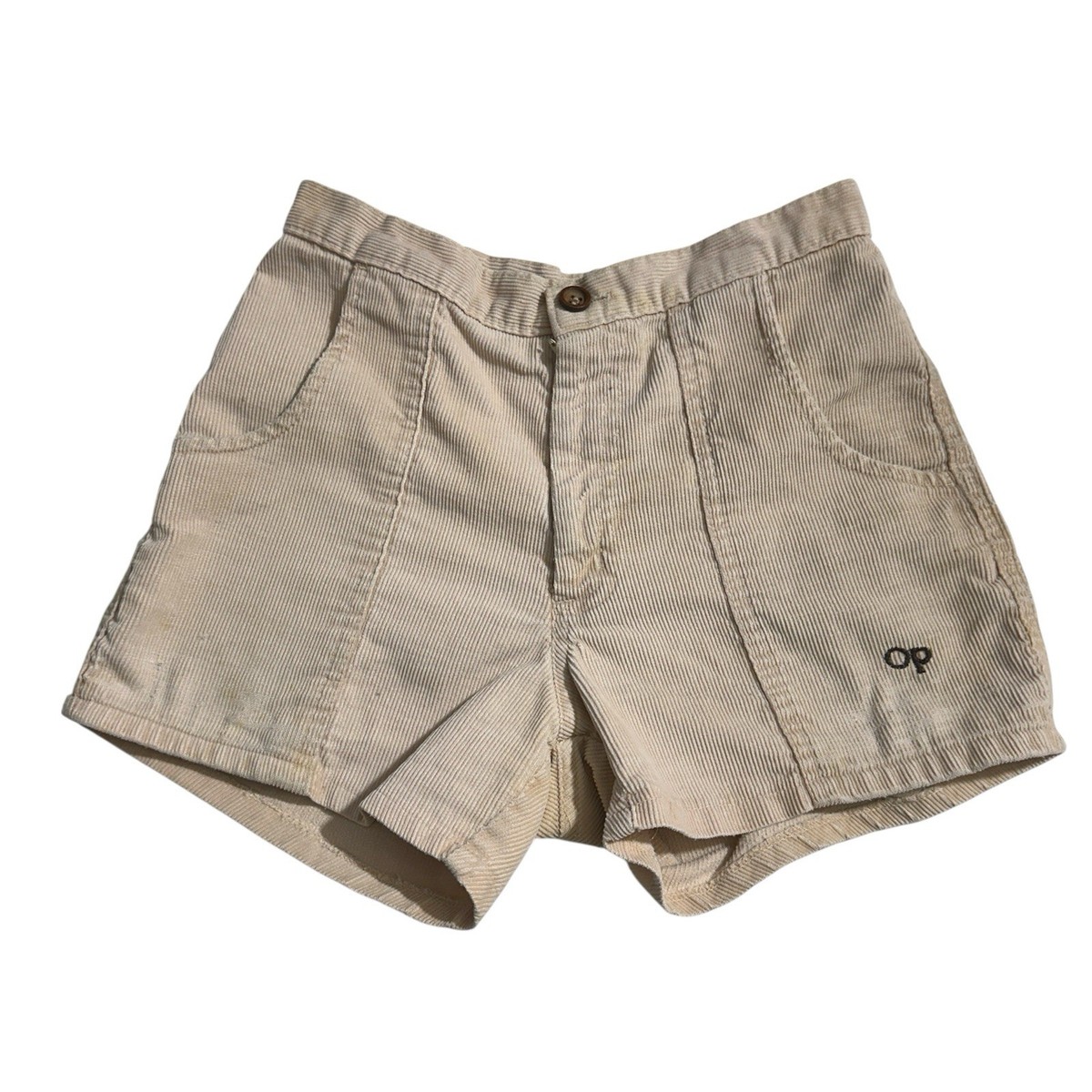 Vintage 70s OP Ocean Pacific Corduroy Cords Shorts In Tan Talon