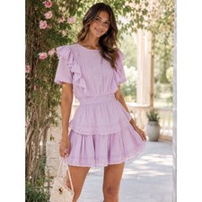 LoveShackFancy Natasha Dress in Wisteria Size XS NWT