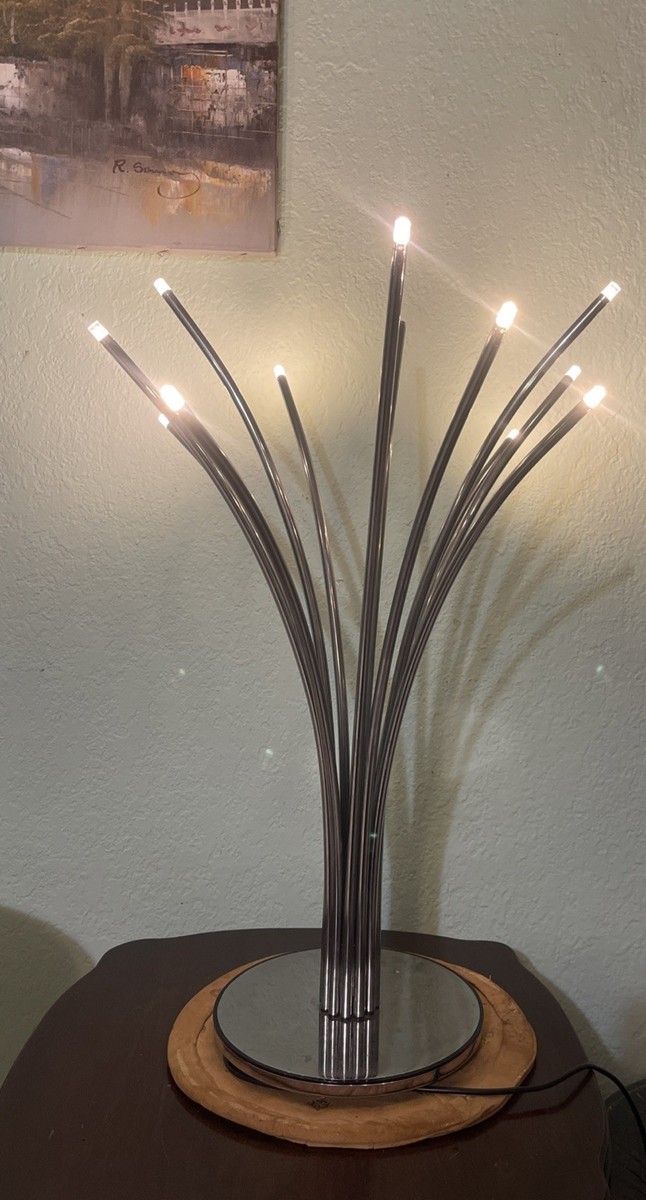 IKEA Silver Chrome Metal HOVNÄS Hovnas Tree LED Touch Table Lamp