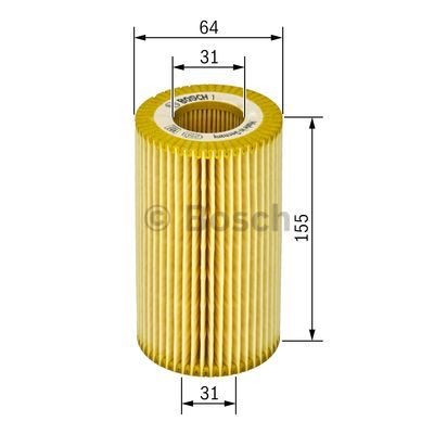 F 026 407 021 ENGINE OIL FILTER BOSCH FOR ALFA ROMEO 159,BRERA,SPIDER 2.4L - Picture 2 of 5