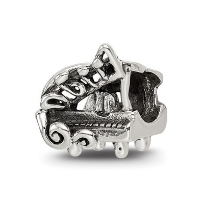 Sterling Silver Reflections Baby Grand Piano Bead Pendant Necklace Womens