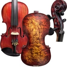 Master 5 strings Viola 15 inch, Loud rich deep sound, Bird's eye Maple Wood