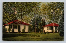 Vintage Spring Hill Motor Court AAA Wisconsin Dells Linen Postcard Cabins
