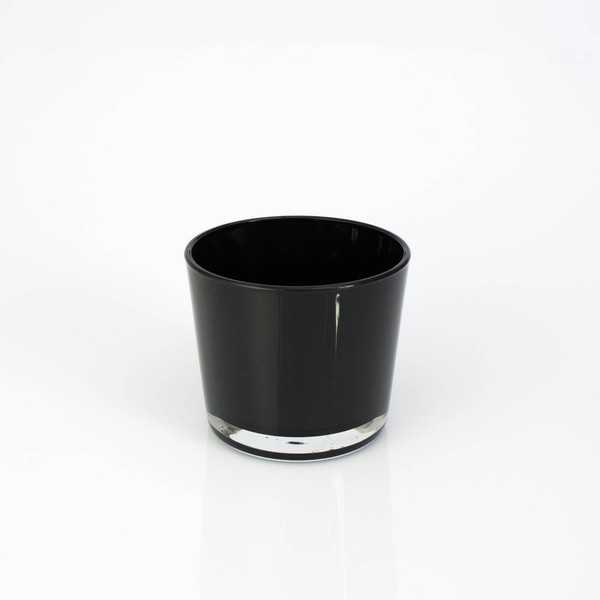 Inna-Glas Kleines Windlicht - Glasvase Alena, Schwarz, 8,5Cm, Ø 10Cm-image