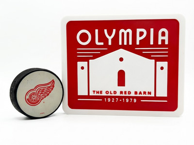 Detroit Red Wings Olympia Stadium Sign The Old Red Barn Wall Desk Shelf Art