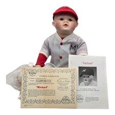 Yolanda Bello Michael Baseball Player Vintage Porcelain Boy Doll With Ball