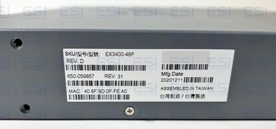 Juniper EX3400-48P,  650-059857, EX3400-48P-AFO, EX3400-48P-T