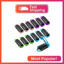 Queekay 12 Pcs Travel Hair Brush for Women Men Colorful Portable Folding Hair Br