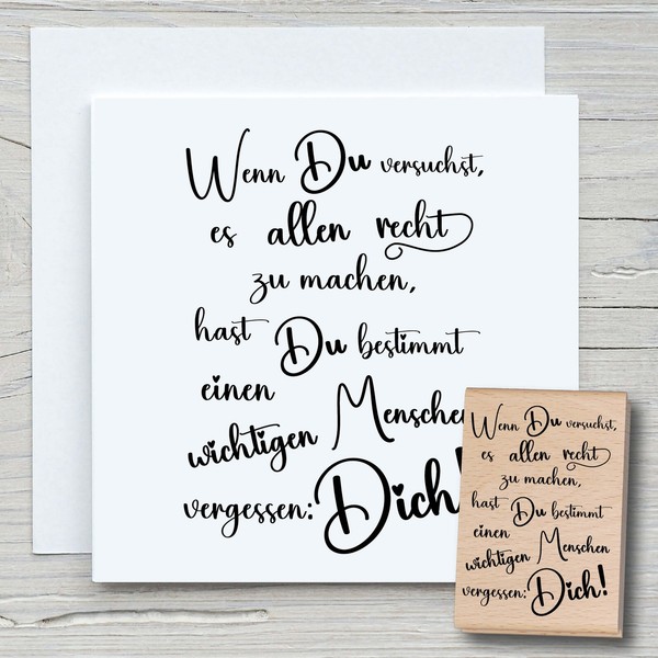 Stempel Wenn Du Versuchst - Motivstempel Holzstempel Scrapbooking Karten Spruch-image