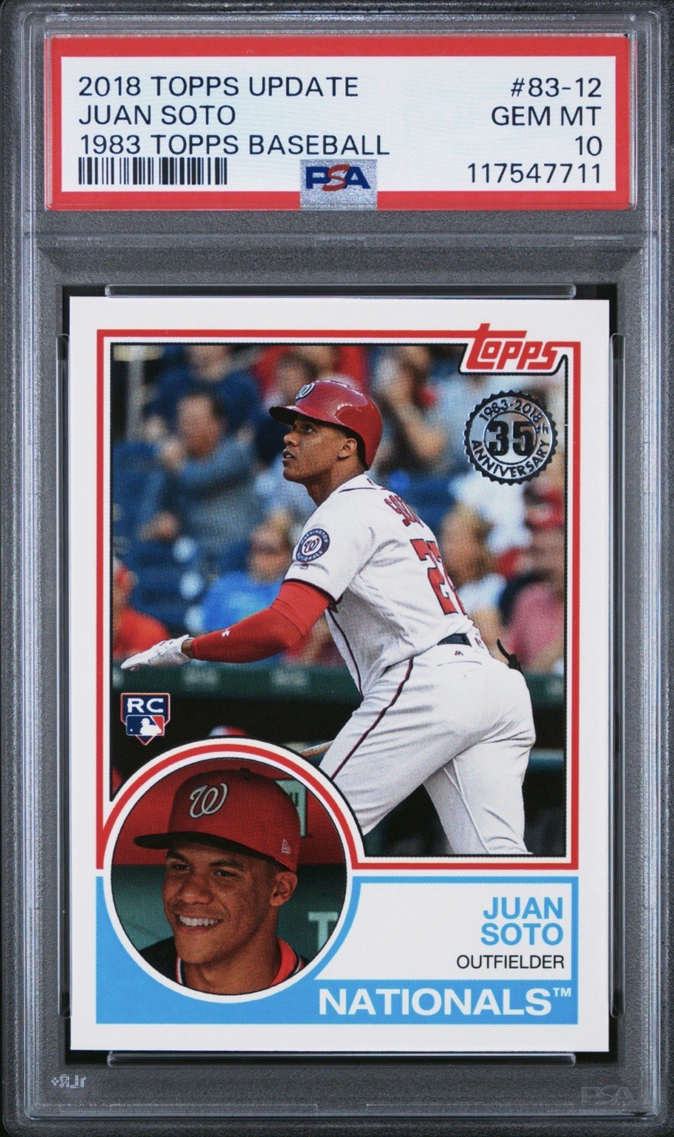 2018 Topps Update Series - 1983 Topps Design - Juan Soto #83-12 (RC) PSA 10