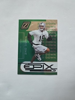 2005 Zenith Epix Randy Moss #E-21 2nd Down Green serial #/100 BuY it NoW Nice