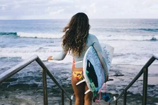 Chloe Calmon Happy In The Beach 4x6 Picture Celebrity Print